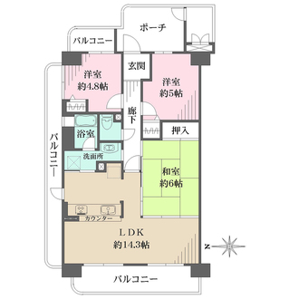 ディオフェルティ豊中・曽根の間取図