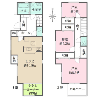 1号棟の間取図