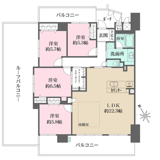 セレッソコート千里高野台北の間取図