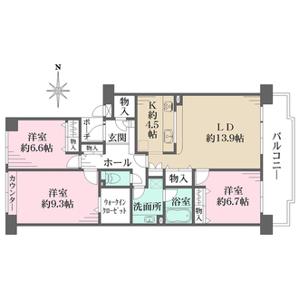 ジオ緑地公園四番館の間取図