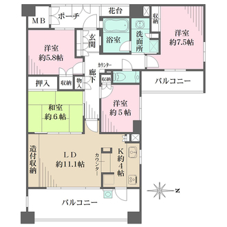 箕面本通りアーバンライフの間取図