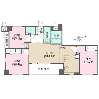 藤和江坂ホームズ　ベネフィールの間取図