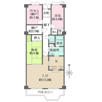 藤和コアティ高槻ハイタウンコアB棟の間取図