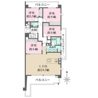 新千里桜ヶ丘メゾンシティの間取図