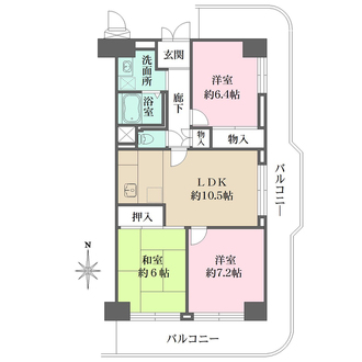 日商岩井緑地公園マンションの間取図