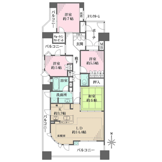リーザス南千里の間取図