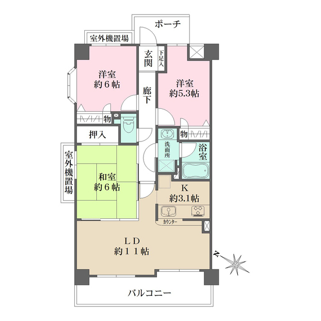 藤和ライブタウン高槻阿武山の間取図