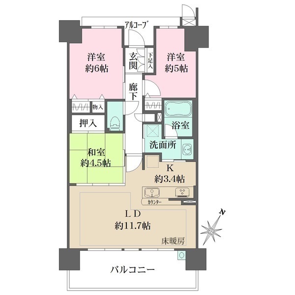 ブライトアクシス弁天町の間取図