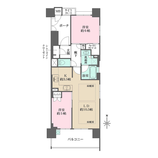 四条烏丸クロスマークの間取図
