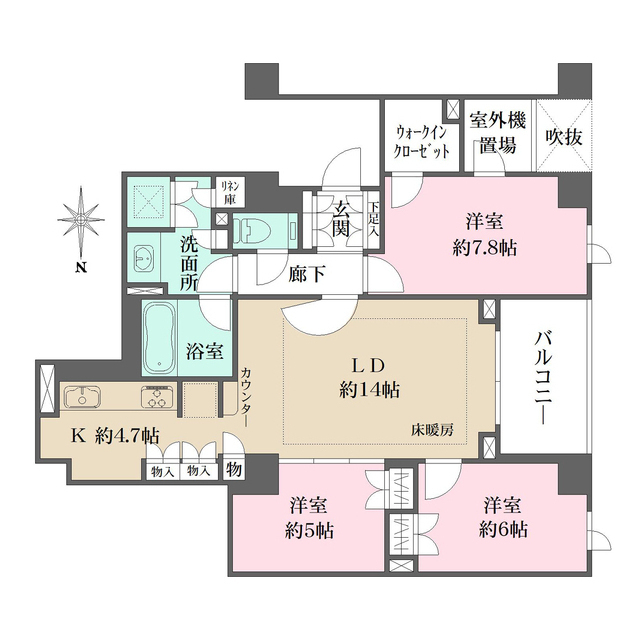 ザ・パークハウス京都鴨川御所東の間取図