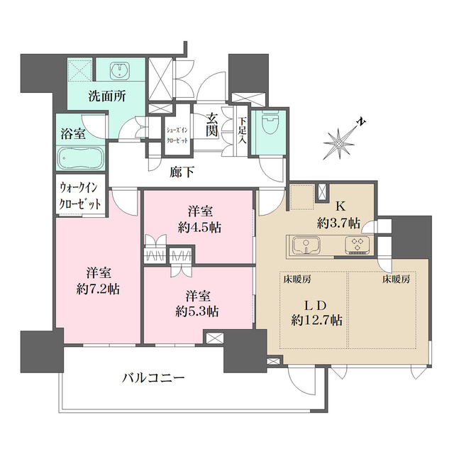 グランドメゾン上町台レジデンスタワーの間取図