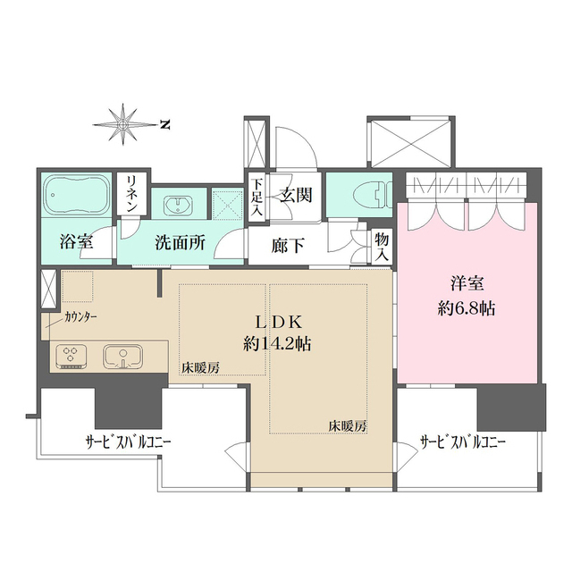 ブランズタワー南堀江の間取図