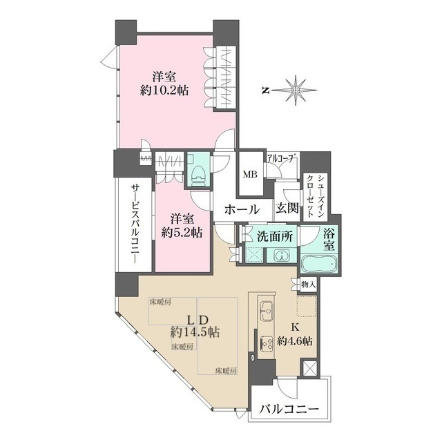 プレミストタワー大阪新町ローレルコートの間取図