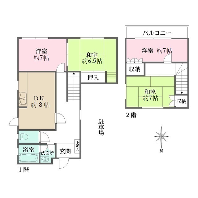 箕面市牧落３丁目１０戸建の間取図