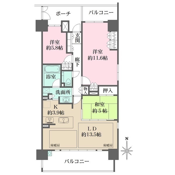 ル・サンク南千里ローレルコートの間取図