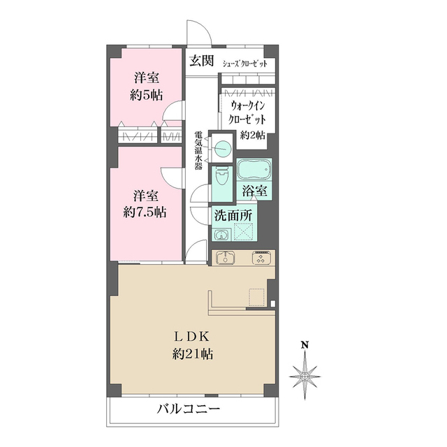 日商岩井北桜塚マンションの間取図