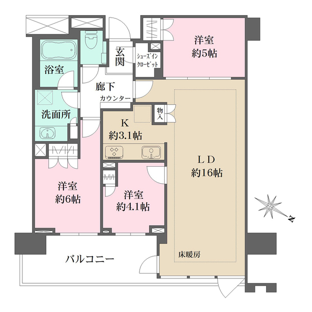 ＢｒｉｌｌｉａＴｏｗｅｒ箕面船場ＴＯＰ　ＯＦ　ＴＨＥ　ＨＩＬＬの間取図