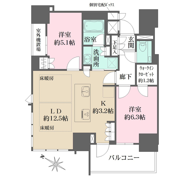 ザ・パークハウス大阪梅田タワーの間取図
