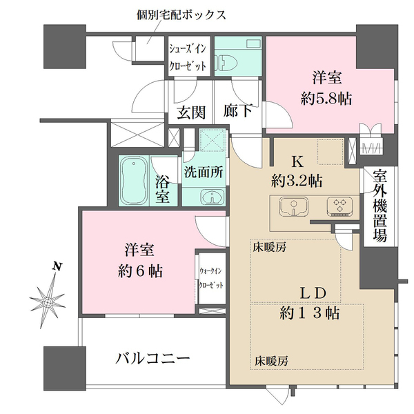 ザ・パークハウス大阪梅田タワーの間取図