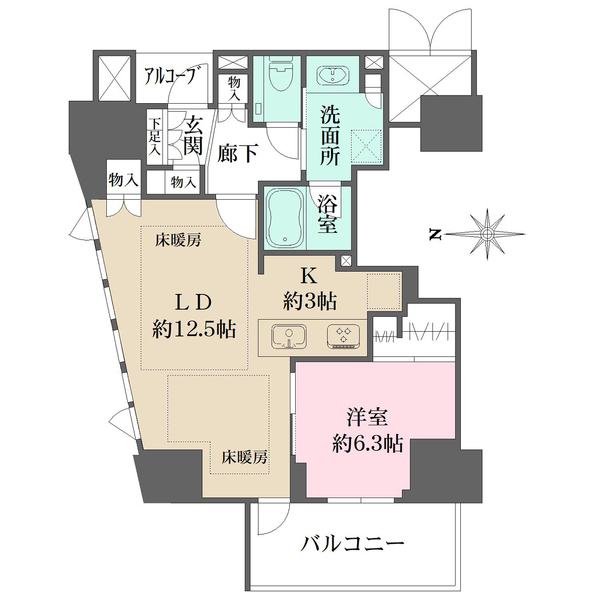 ジオタワー新町の間取図