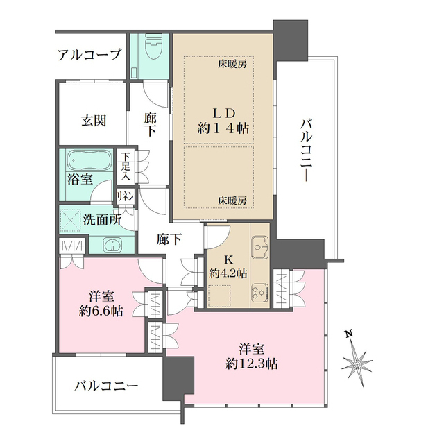 グラングリーン大阪THE NORTH RESIDENCEの間取図