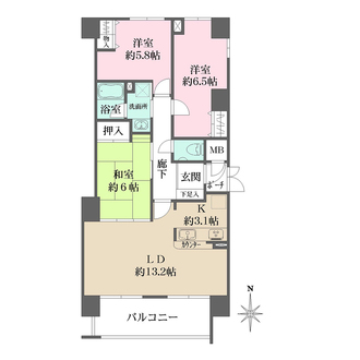 藤和須磨離宮ホームズの間取図