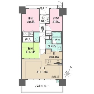 ブライトアクシス弁天町の間取図