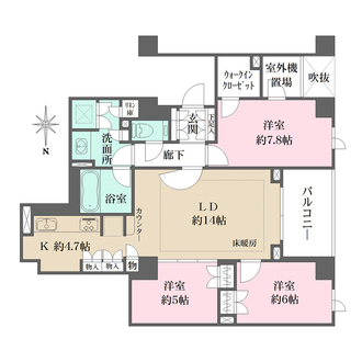 ザ・パークハウス京都鴨川御所東の間取図