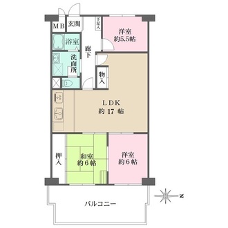 曽根ハイツの間取図