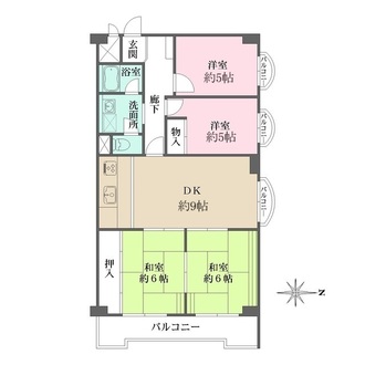 曽根ハイツの間取図