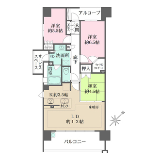 ザ・パークハウス阿倍野三明町の間取図