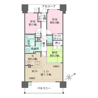 ザ・パークハウス阿倍野三明町の間取図