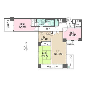 エステムコート谷町六丁目の間取図