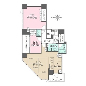 プレミストタワー大阪新町ローレルコートの間取図