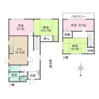 箕面市牧落３丁目１０戸建の間取図