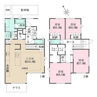 豊中市上野坂１丁目戸建の間取図