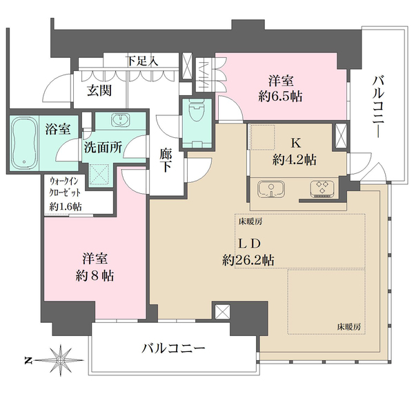 グランドメゾン新梅田タワーTHE CLUB RESIDENCEの間取図