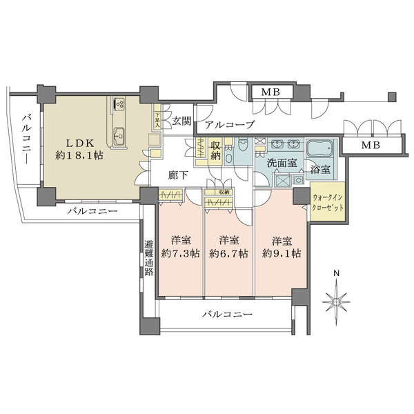 OAPレジデンスタワー東館の間取図