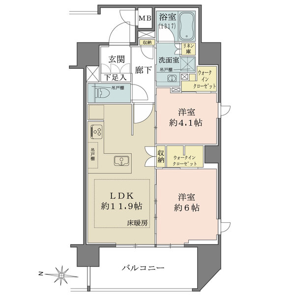 ソルティア東梅田の間取図