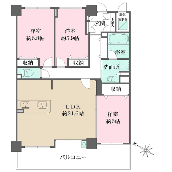 リバティパーク枚方D棟の間取図