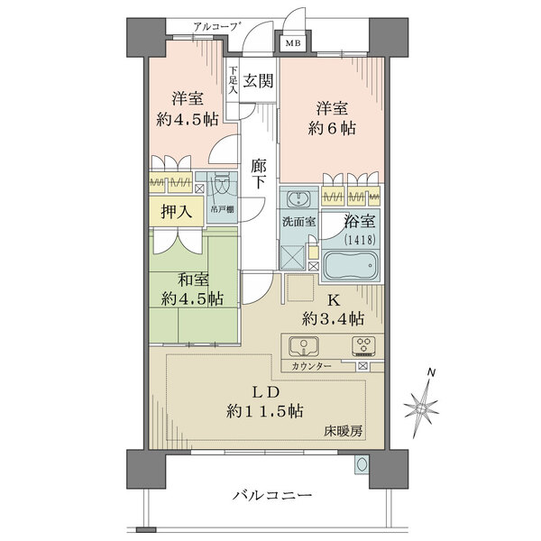 ザ・パークハウス梅田の間取図