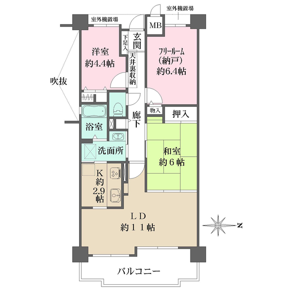 シティハイツねやがわII番館の間取図