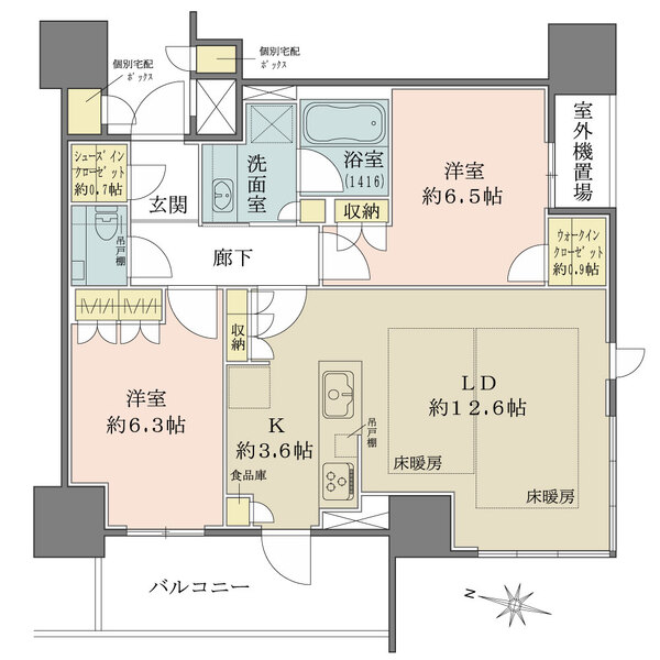 ザ・パークハウス大阪梅田タワーの間取図
