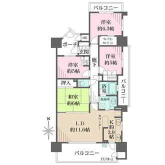 藤和シティホームズ布施の間取図