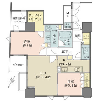 グランスイート中之島タワーの間取図