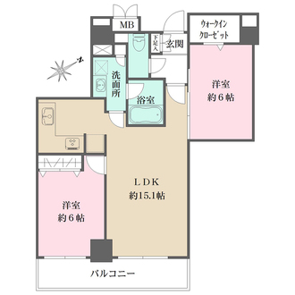 キングマンション堂島川の間取図