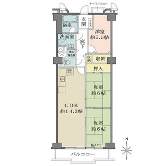 日商岩井南森町マンションの間取図