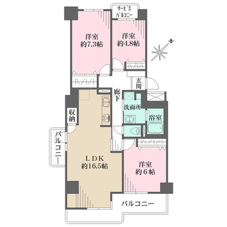 佃第2コーポの間取図