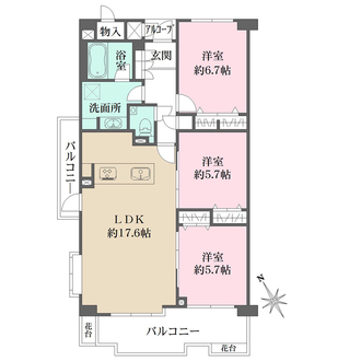 フロイデ城北の間取図