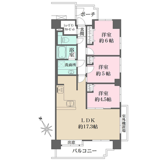 阪神住建グランドヴィラ姫島の間取図